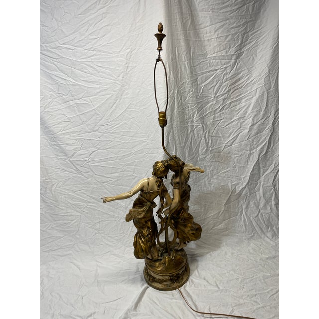 1920s Art Nouveau Signed Moreau Lamp For Sale - Image 9 of 11