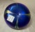 Vintage Hand Blown Kent Fiske Blue Iridescent Art Glass Splatter Vase Sculpture For Sale - Image 9 of 14