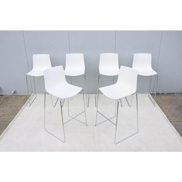 Lievore Altherr Molina for Arper Stackable Catifa Bar Stools, Set of Six, Italy For Sale - Image 13 of 18