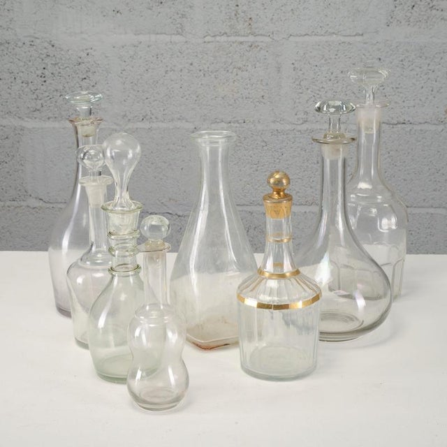 2000 - 2009 20th Century Worked Glass Decanter Bottles, Set of 8 For Sale - Image 5 of 5