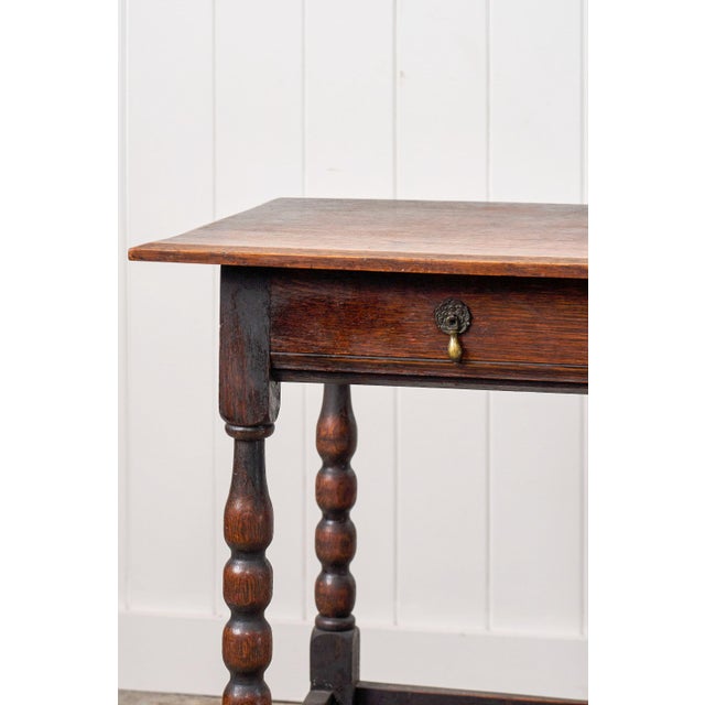 Wood 19th Century Oak Bobbin Side Table For Sale - Image 7 of 11