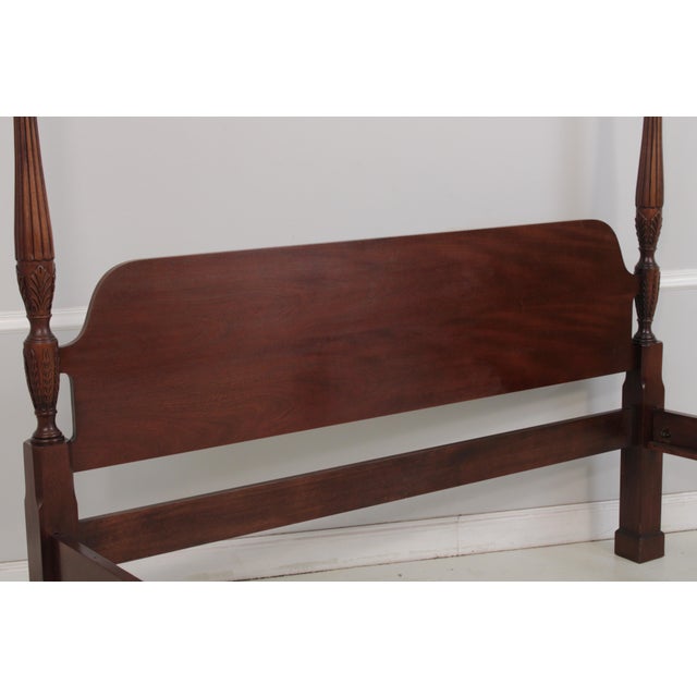Rice Carved King Size Carved Mahogany Poster Bed For Sale In Philadelphia - Image 6 of 16