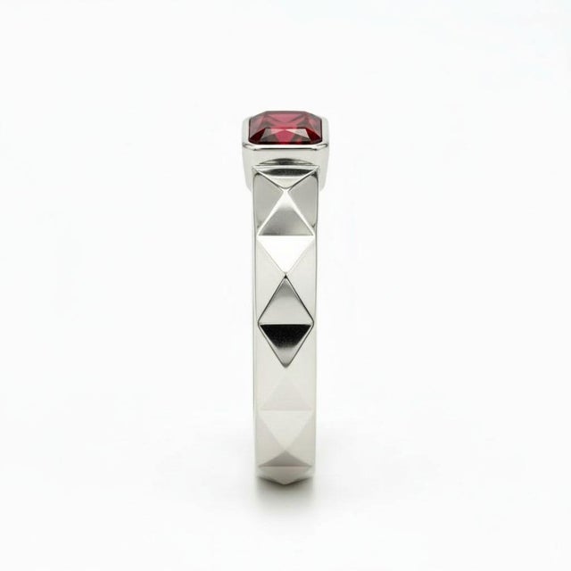 Garnet Solitaire Ring for Men Silver, Gold, Size 10 For Sale - Image 4 of 7