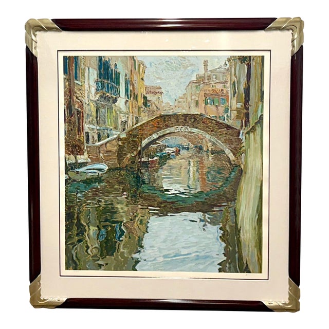 Marco Sassone "Venice Canal" Signed Limited Edition Serigraph, Gallery Framed, 1988 For Sale
