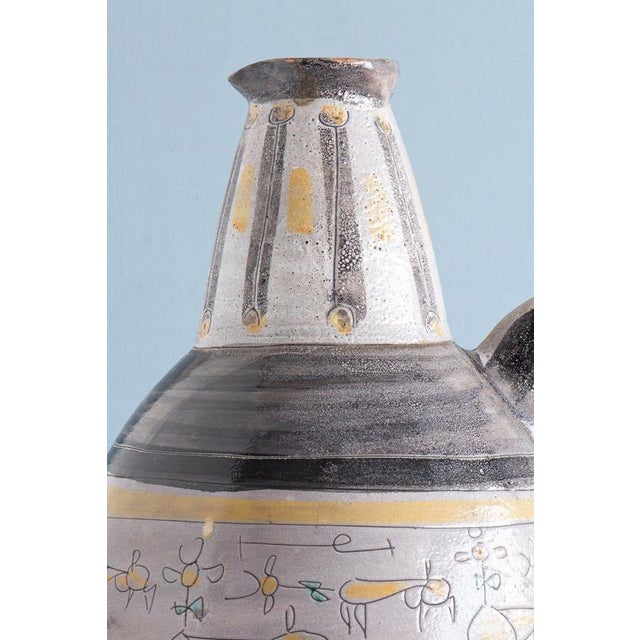 Large Mid-Century Vallauris Sgraffito Pottery Jug For Sale - Image 6 of 10