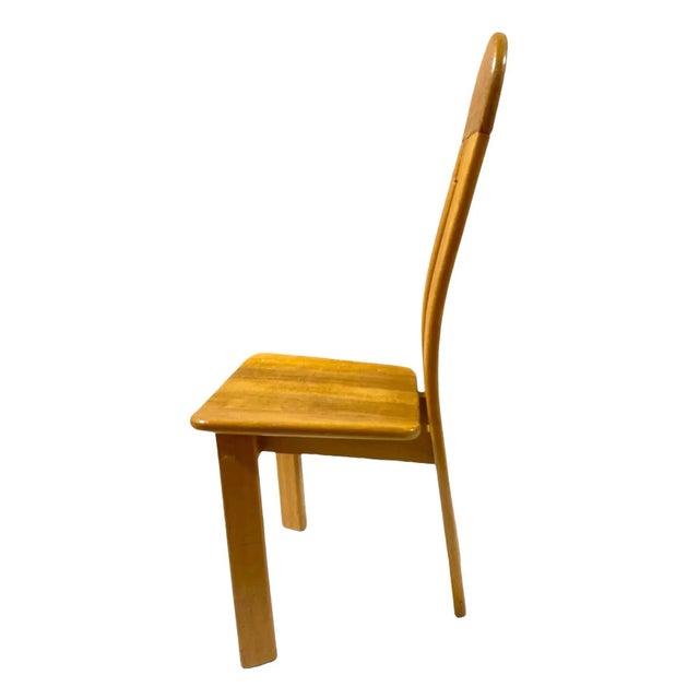 Wood 1970s De Puydt Brutalist High Back Dining Chairs, Set of 6 For Sale - Image 7 of 9