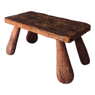 Brutalist Handcafted Carved Oak Coffee Table, Belgium, 1960s For Sale