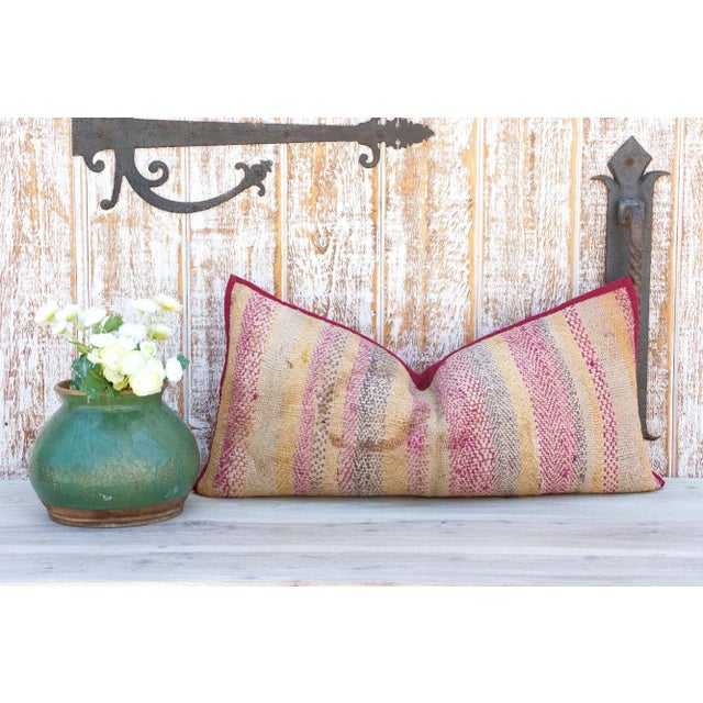 Early 21st Century Carnation Sindh Sami Quilt Lumbar Pillow For Sale - Image 5 of 6