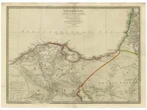 Large Antique Map of Egypt and the Nile Delta by Wyld, 1854
