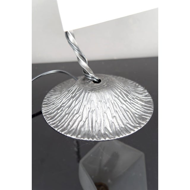 Black Art Deco Wrought Iron Lamp, France, 1930s For Sale - Image 8 of 9