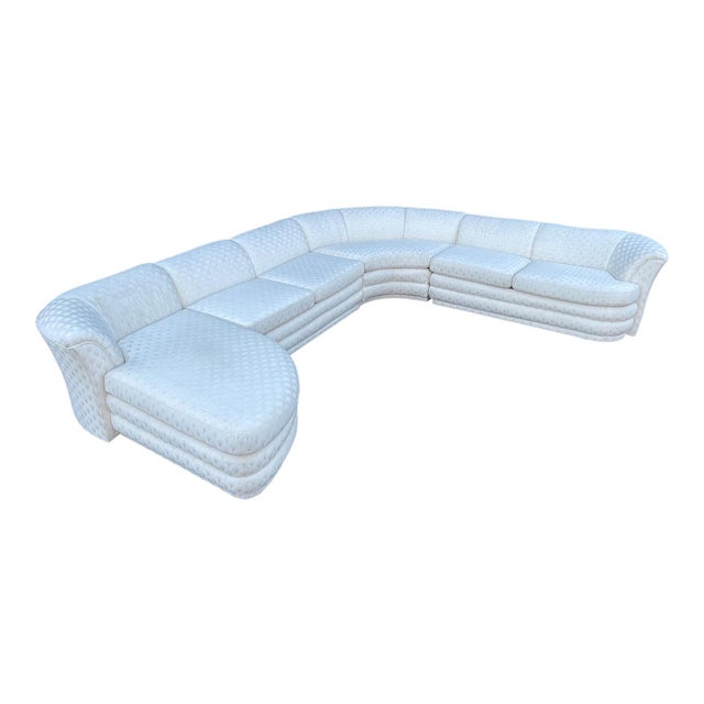 1980s Postmodern Ribbed Sectional Curved Sofa | Chairish
