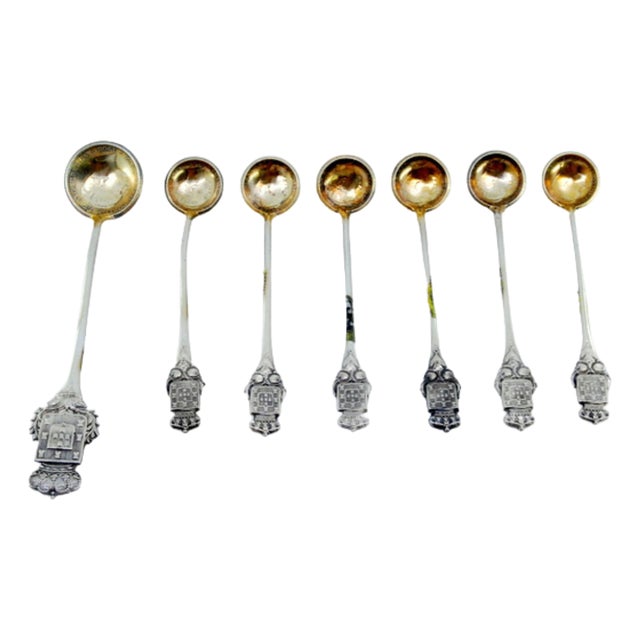 Coffee Spoons and Sugar Ladle, Set of 6 For Sale