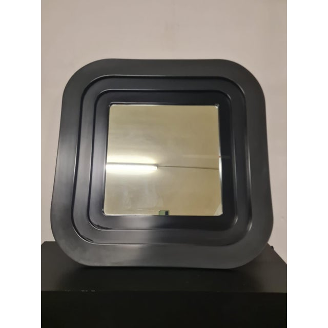 Glass Lacquered Wood Mirror, 1970s For Sale - Image 7 of 15