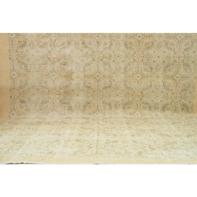 Beige 1970s Vintage Turkish Handmade Wool Cotton Beige Area Rug For Sale - Image 8 of 12