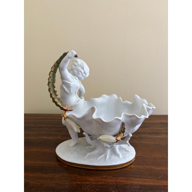 Early 20th Century German Porcelain Putti Compotes, Pair For Sale - Image 14 of 16