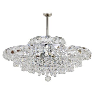Chandelier with Diamond-Shaped Crystals from Bakalowits & Söhne, Austria, 1950s For Sale