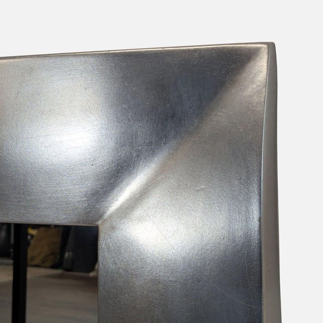 Modern Wall Mirror With Handcrafted Silver Finish For Sale - Image 3 of 5