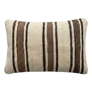 Turkish Wool Lumbar Kilim Pillow Cover 16'' X 24'' For Sale