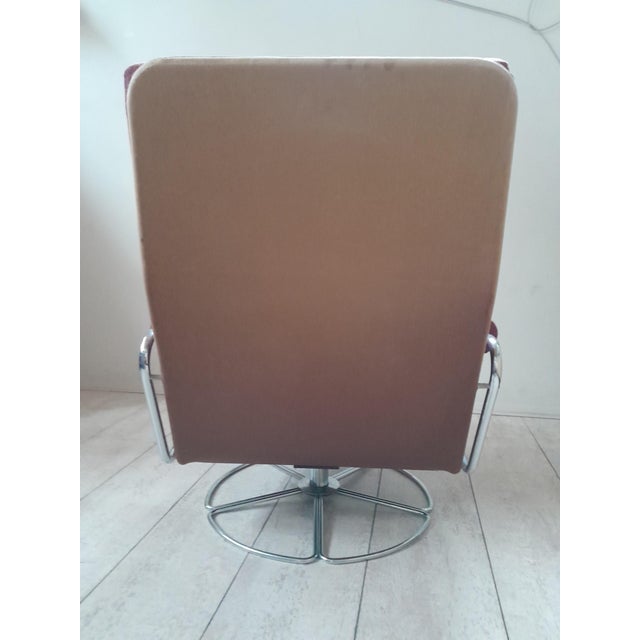 Purple Vintage Gelderland Model 400 Swivel Lounge Chair and Ottoman by Jan Des Bouvrie for De Ster Gelderland, 1970s For Sale - Image 8 of 15