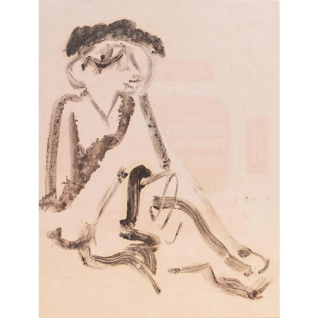 Paper 'Woman Seated' by Victor Di Gesu, Paris, Louvre, Académie De La Grande Chaumière, San Francisco Art Association, Los Angeles County Museum of Art For Sale - Image 7 of 7