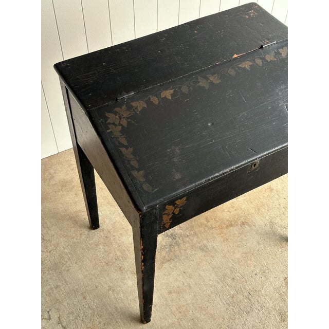 Antique Early American Painted Slant-Front Desk For Sale - Image 12 of 17