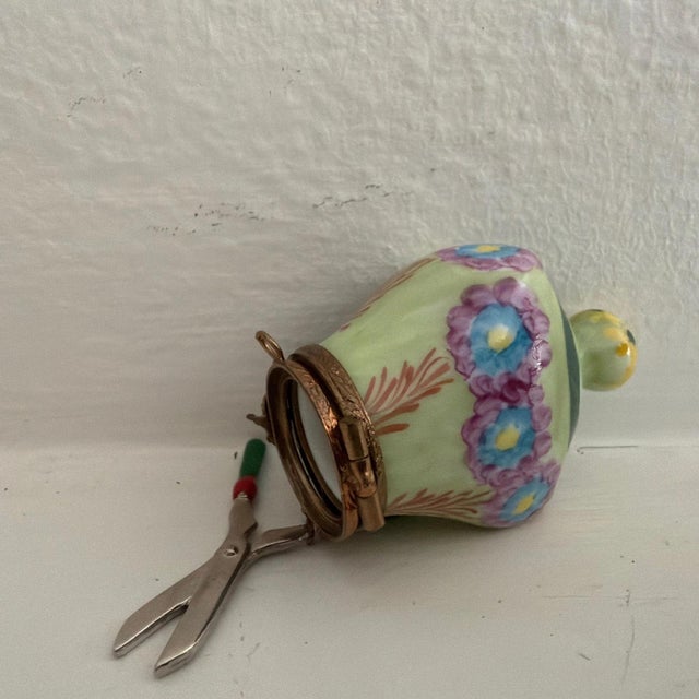 Lovely Chanille Limoges Gardening Mannequin / Dress FormTrinket Box - Two Piece Plus Shears (Retired Piece) For Sale In Milwaukee - Image 6 of 7
