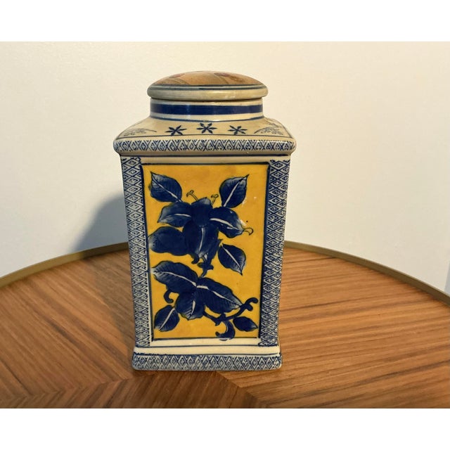 Ceramic Vintage Chinese Hand-Painted Fruit Ginger Jar With Lid, 9” For Sale - Image 7 of 12
