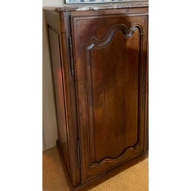 18th Century Antique 18th C French Provincial Marble Top Wardrobe Cupboard For Sale - Image 5 of 9