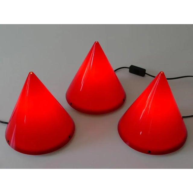 Acrylic Table Lamps or Cone Sconces by Verner Panton for Poly Thema, Set of 3 For Sale - Image 10 of 18