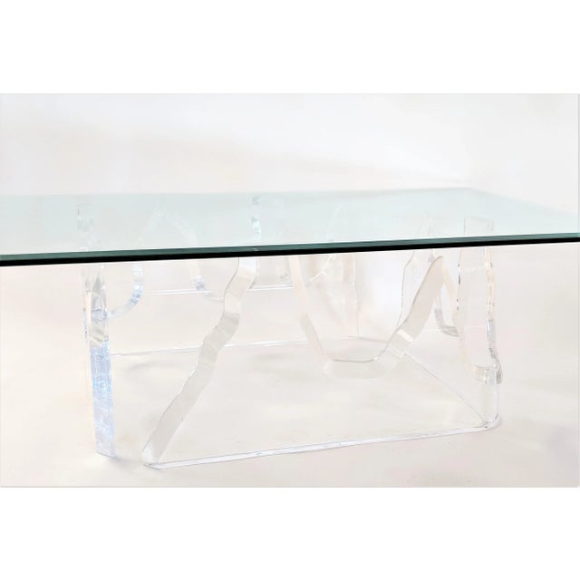 Lion in Frost Style Lucite Iceberg Coffee 2-Piece Table Base For Sale - Image 12 of 13