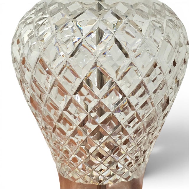Waterford Late 20th Century Waterford Crystal Comeragh Ginger Jar Table Lamp With Original Shade For Sale - Image 4 of 14