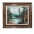 This vintage oil painting on canvas depicts a serene mountain lake landscape, set amidst the beauty of nature. The artwork...