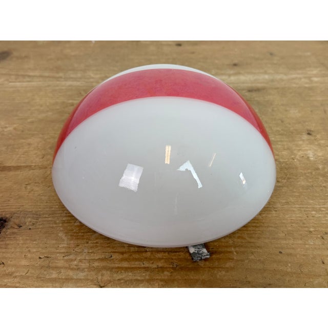 Metal Vintage Emergency Wall Light in Iron and Milk Glass, 1960s For Sale - Image 7 of 12