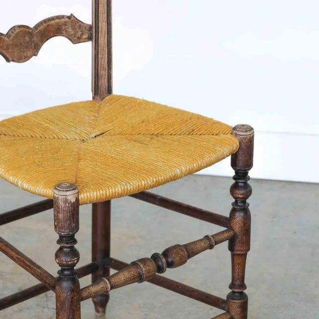 1940s French Wood and Woven Chair For Sale - Image 11 of 12