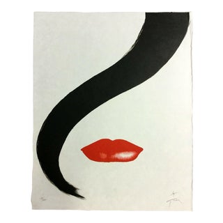 Art Deco Modern Unframed "Rouge" by Rene Gruau Hand Signed Lithograph
