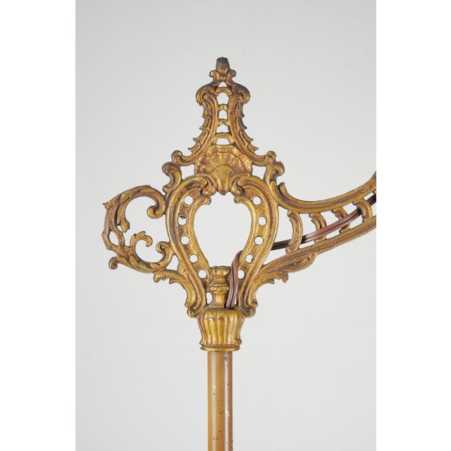 Victorian Mid 20th Century Restored Victorian Brass Plated Bridge Floor Lamp For Sale - Image 3 of 12