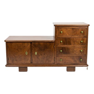 Art Deco Sideboard in Walnut with Asymmetrical Design For Sale