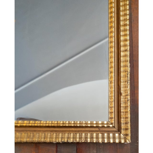 Mid 19th Century 19th Century American Lemon Gold Ripple Picture Frame Mirror For Sale - Image 5 of 11