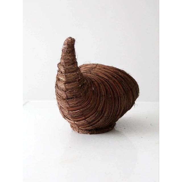 Vintage Woven Cornucopia Basket For Sale - Image 10 of 13
