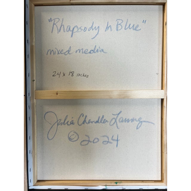 2020s Rhapsody in Blue, Original Contemporary Figure Painting by Julia Lawing For Sale - Image 5 of 5