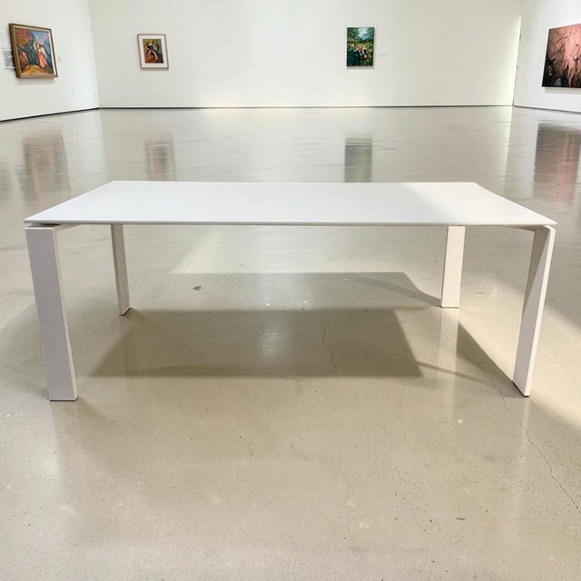 2005 White Laminted and Lacqured Steel "Four Collection" Dining Table by Ferruccio Laviani for Kartell For Sale In Palm Springs - Image 6 of 8