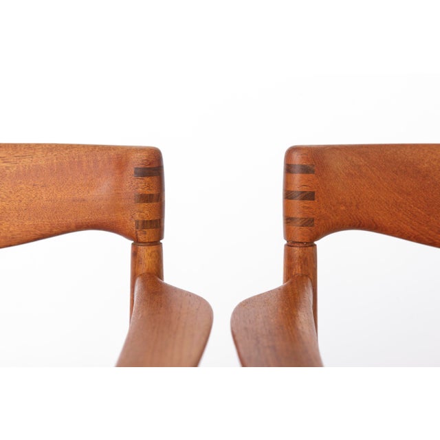Danish Armchairs in Teak and Paper Cord by H.W. Klein for Bramin, 1960s, Set of 2 For Sale - Image 4 of 12