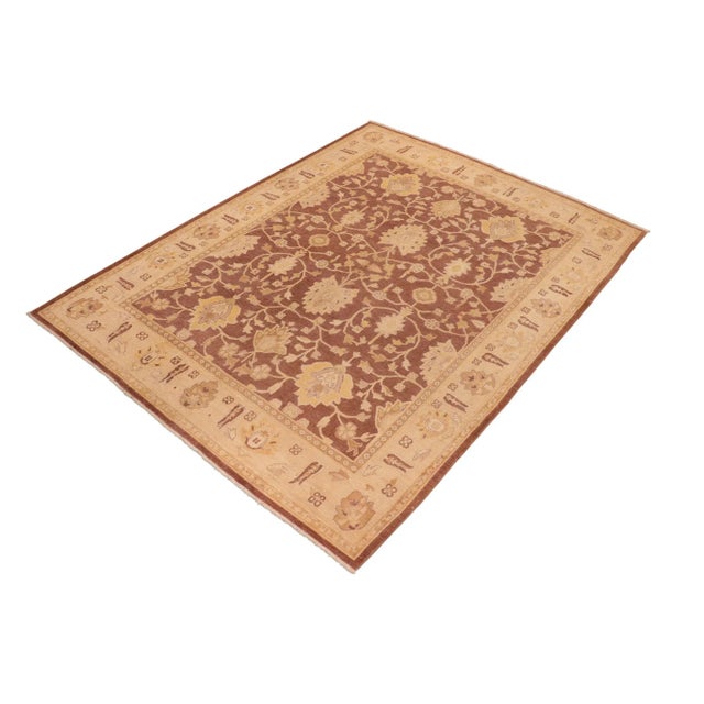 Shabby Chic 1980s 1980s Vintage Semi-Vintage Distressed Low-Pile Brown/Tan Wool Rug For Sale - Image 3 of 10