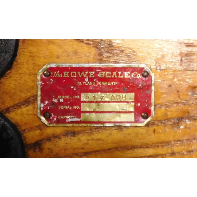 Vintage Howe Scale Company Industrial Oak & Cast Iron Factory/Railroad Cart For Sale - Image 18 of 18
