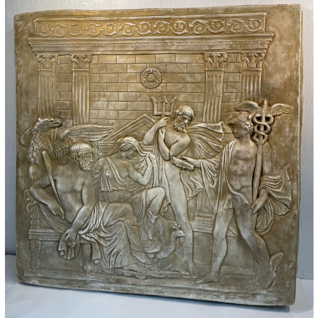 Neoclassical Vintage Neoclassical Plaster Relief Wall Art For Sale - Image 3 of 11