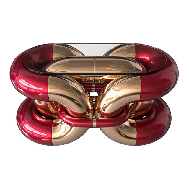 Not Yet Made - Made To Order "Laylay" Coffee Table With Bronze, Stainless Steel, Handmade For Sale - Image 5 of 7
