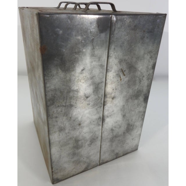 Midcentury Small Industrial Metal Box With Drawers For Sale - Image 9 of 10