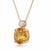 Contemporary Dainty Citrine Solitaire Cz Necklace | November Birthstone Statement Necklace For Sale - Image 3 of 3