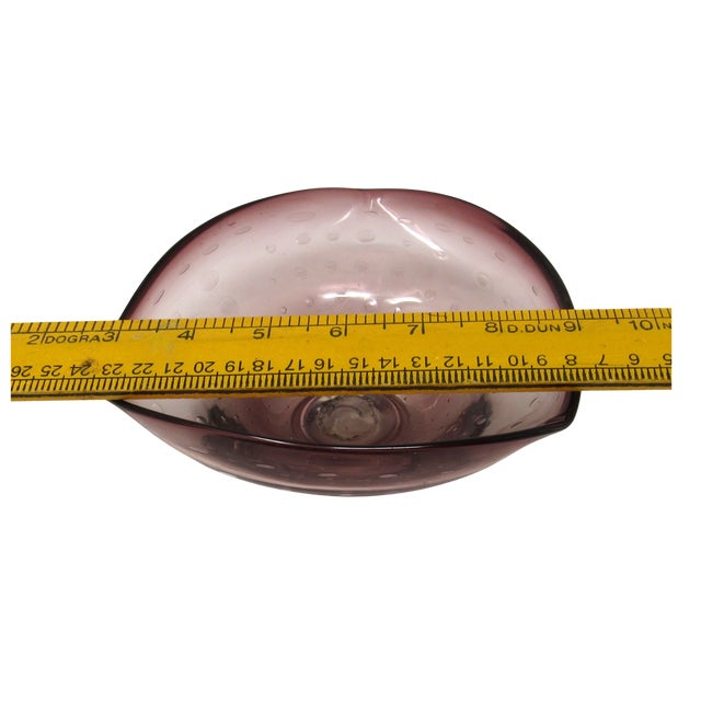 Vintage Amethyst Glass Catch-All With Controlled Bubbles For Sale - Image 11 of 11