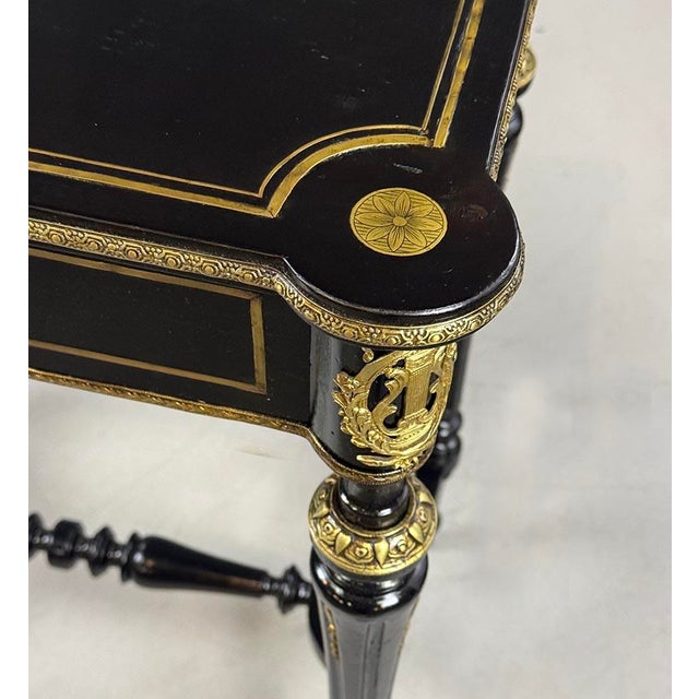 Napoleon III Blackened Wood Vanity Table, 1870 For Sale - Image 10 of 11